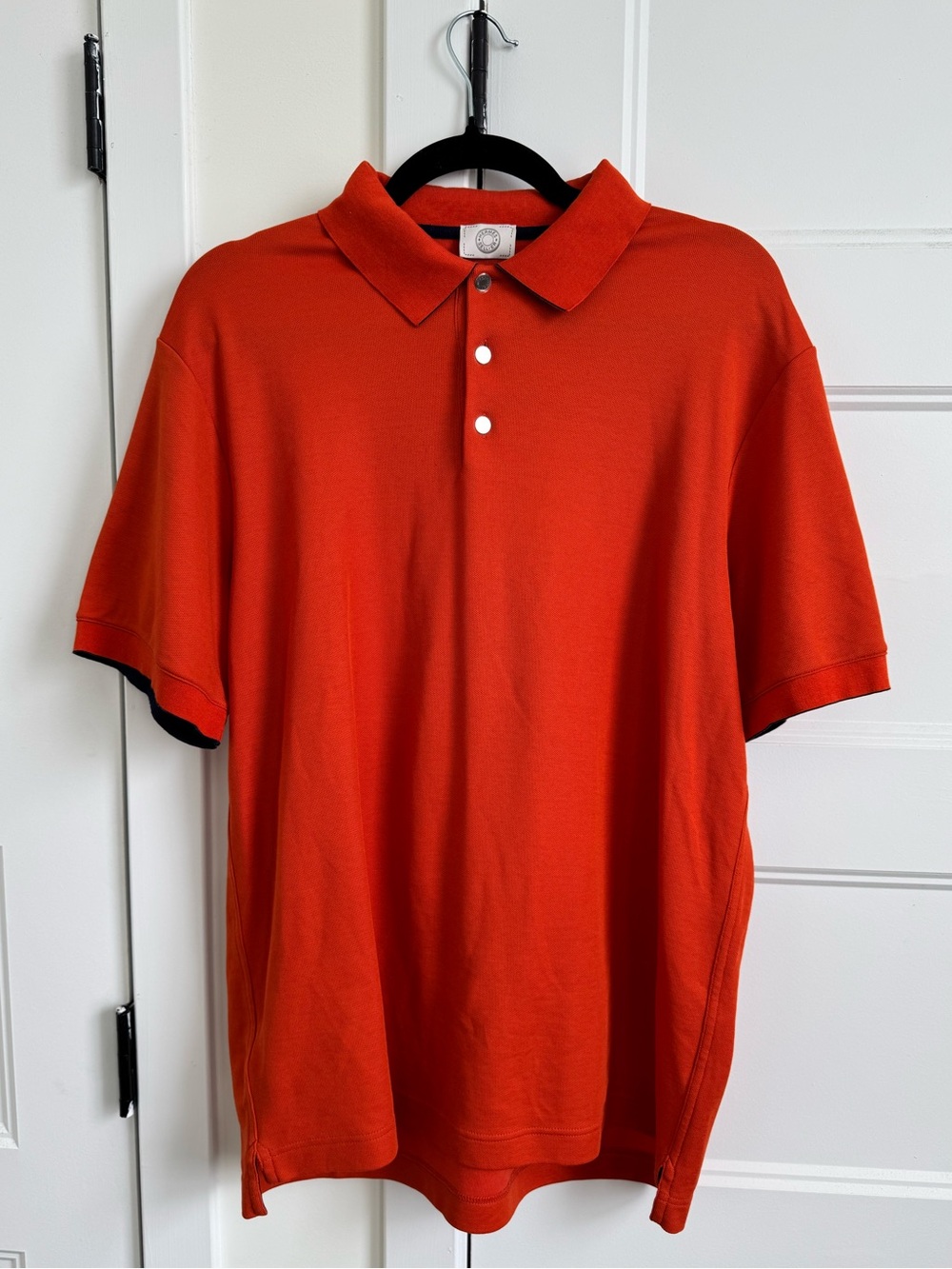 Hermès Sellier Button Stretch Pique Short Sleeve Men’s Polo ~ Made in Italy